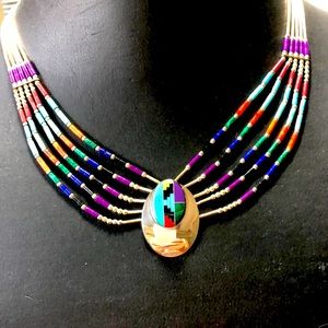 Vintage Liquid Silver Necklace and Earrings